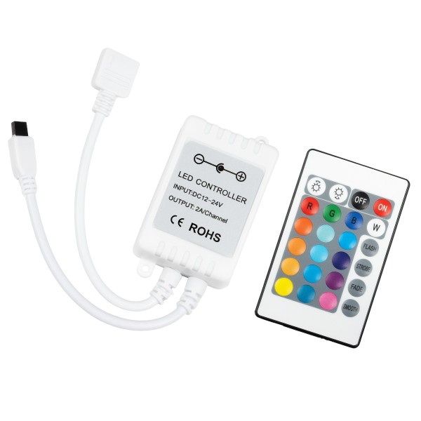 GloboStar® 73403 Ασύρματος LED RGB Controller με Χειριστήριο IR DC 12-24V Max 144W