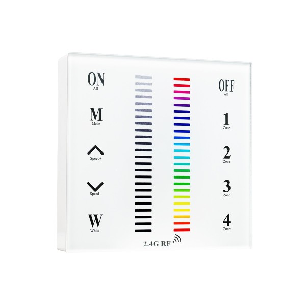 Ασύρματο LED RGB Χειριστήριο Αφής και Τοίχου 2.4G RF Έως και 4 Διαφορετικά Groups DC GloboStar 73417
