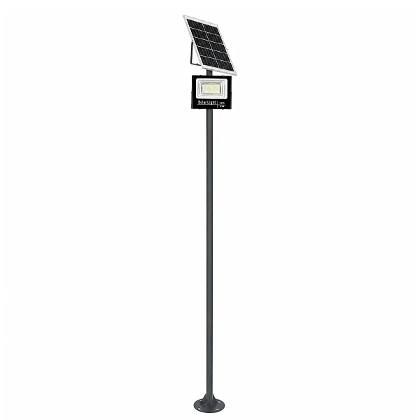 GLOBOSTAR® HELIOS-280 GLB-000-0003 Μεταλλικός Γαλβανισμένος Στύλος Φωτισμού για Φωτοβολταϊκό Προβολέα Εξωτερικού Χώρου - RAL 7016 Γκρι Ανθρακί - Μ35 × Π25 × Υ280cm