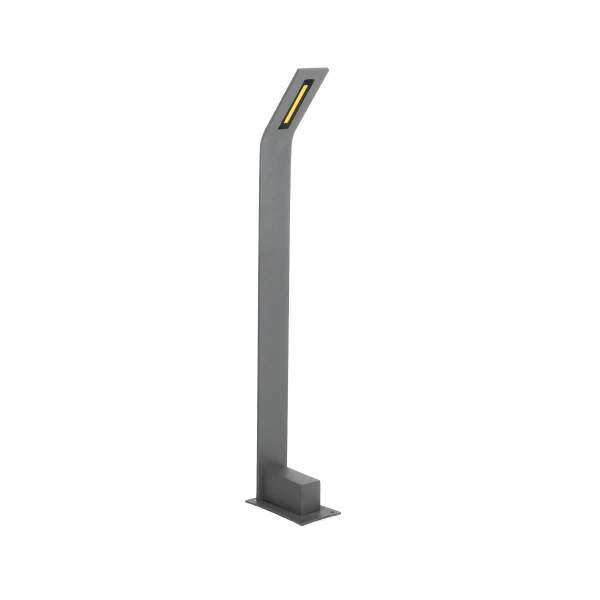 GLOBOSTAR® GREENERY 90544 Φωτιστικό Κολωνάκι Κήπου LED 15W 1500lm 120° AC 220-240V Αδιάβροχο IP65 - Θερμό Λευκό 2700K - Bridgelux COB Chip - Γκρι Ανθρακί Ματ - Μ8 x Π15 x Υ70cm - 3 Χρόνια Εγγύηση