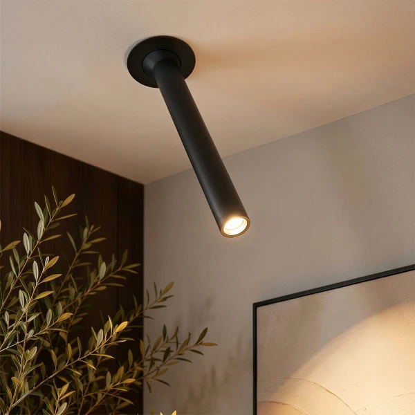 kelvo® DALE KLV-101-0386 Χωνευτό Κινούμενο Φωτιστικό Downlight Σποτ LED 5W 625lm 38° AC 220-240V IP20 Θερμό Λευκό 2700K - Bridgelux COB Chip & TÜV SÜD Driver - Μαύρο Ματ - Μ6.4 x Π6.4 x Υ20cm / Q5.5cm - 5 Χρόνια Εγγύηση