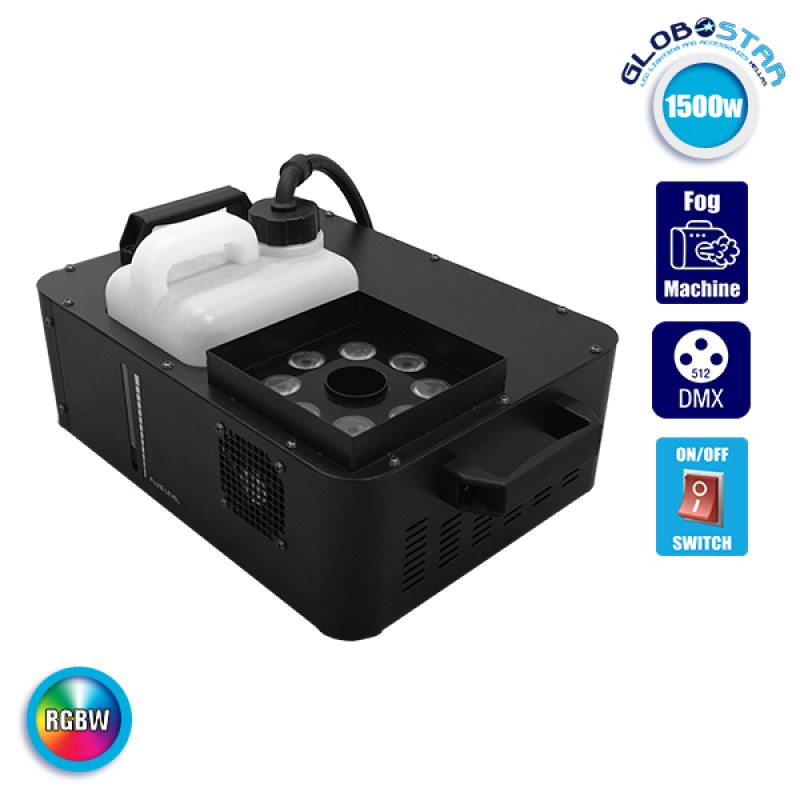 Επαγγελματική Μηχανή Καπνού DMX512 με CREE LED 1500W 230V 2.5L RGBW με Ασύρματο Χειριστήριο GloboStar 51144