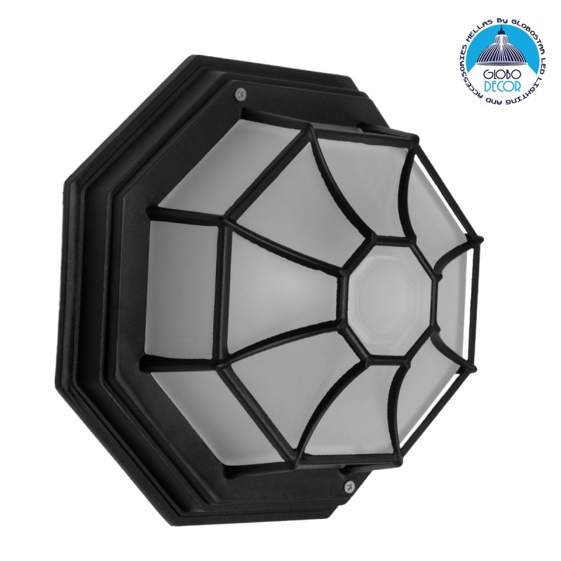 GLOBOSTAR® RUBY 00912 Vintage Φωτιστικό Οροφής με Ντουί 1 x E27 AC 220-240V IP20 - Μαύρο & Λευκό - Μ27 x Π27 x Υ12cm