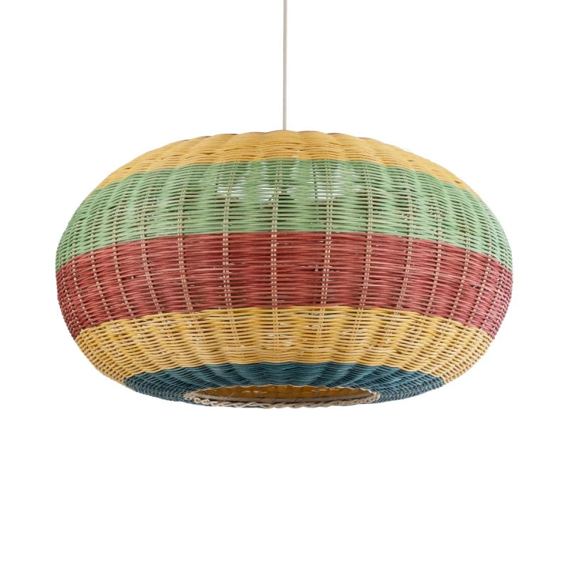 GLOBOSTAR® CABALLEROS 02056 Boho Κρεμαστό Φωτιστικό Οροφής με Ντουί 1 x E27 AC 220-240V IP20 - Πολύχρωμο - Μ70 x Π70 x Υ36cm