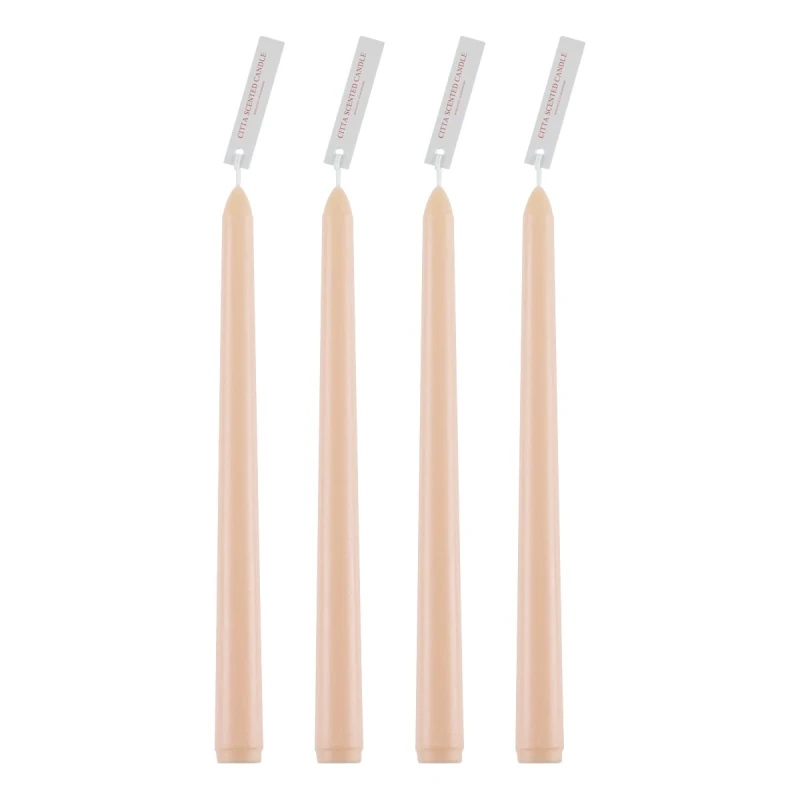 GloboStar® BABY-PINK 35201 ΣΕΤ 4 Αρωματικά Κεριά Κηροπηγίου Παραφίνης με Άρωμα Μπουκέτο Τριαντάφυλλο Ροζ Μ2 x Π2 x Υ25cm