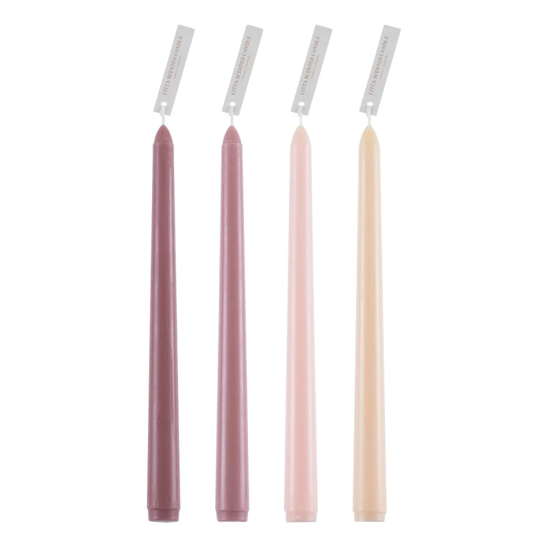 GloboStar® AUTUMN-CALM 35207 ΣΕΤ 4 Αρωματικά Κεριά Κηροπηγίου Παραφίνης με Άρωμα Άγριο Τριαντάφυλλο Πολύχρωμα Μ2 x Π2 x Υ25cm