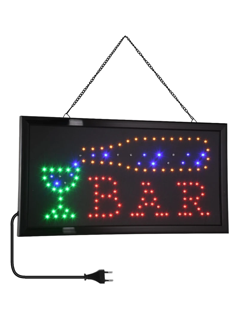 GloboStar® 75689 Φωτιστικό Ταμπέλα LED Σήμανσης BAR με Πρίζα AC 230V Μ48xΠ25xΥ2cm