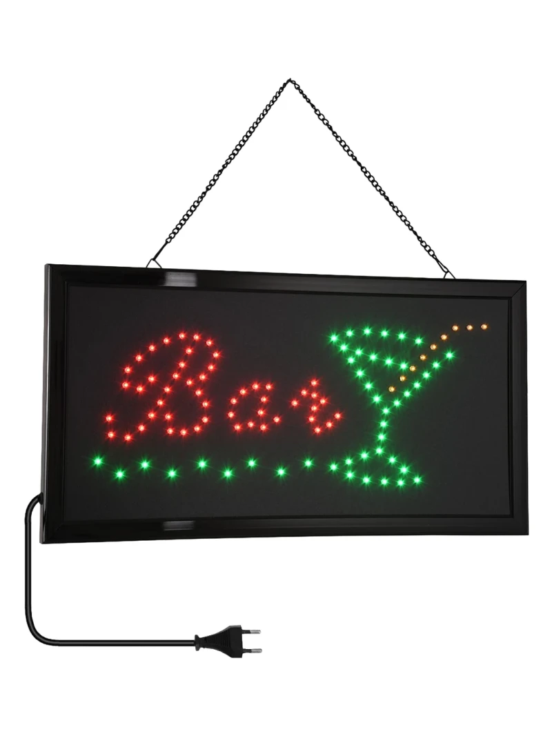 GloboStar® 75690 Φωτιστικό Ταμπέλα LED Σήμανσης BAR WITH COCTAIL με Πρίζα AC 230V Μ48xΠ25xΥ2cm