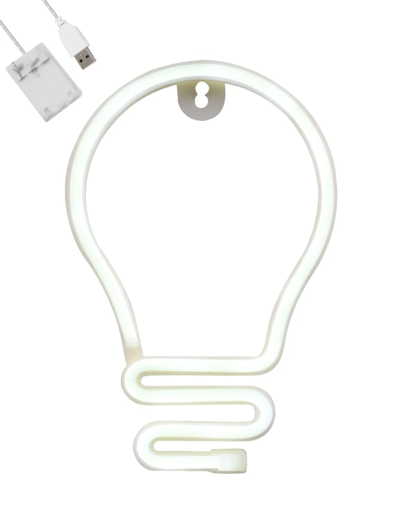 GloboStar® 78576 Φωτιστικό Ταμπέλα Φωτεινή Επιγραφή NEON LED Σήμανσης LAMP 5W με Καλώδιο Τροφοδοσίας USB - Μπαταρίας 3xAAA (Δεν Περιλαμβάνονται) - Ψυχρό Λευκό 6000K
