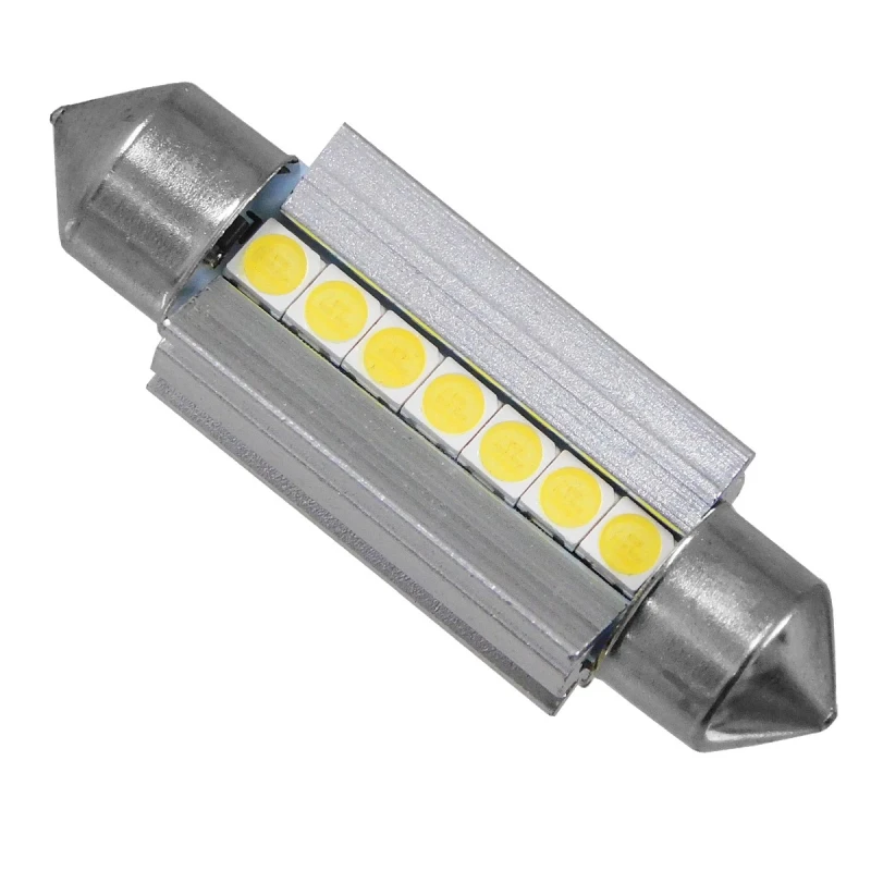 GloboStar® 81339 Λάμπα Αυτοκινήτου 39mm FESTOON - C5W 3rd Generation Can-Bus Extreme Series LED 7 SMD 3030 7W 1050lm 120° DC 12V IP20 Ψυχρό Λευκό 6000K
