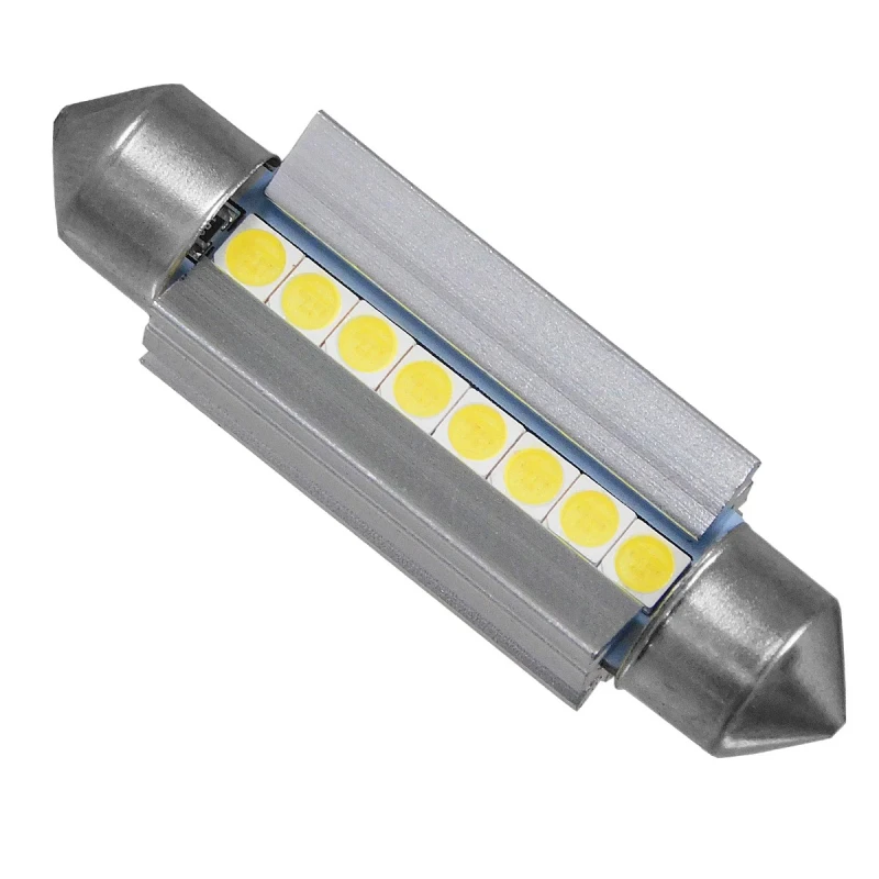 GloboStar® C5W 81340 Λάμπα Αυτοκινήτου 42mm FESTOON  3rd Generation Can-Bus Extreme Series LED 8 SMD 3030 8W 1200lm 120° DC 12V IP20 Ψυχρό Λευκό 6000K
