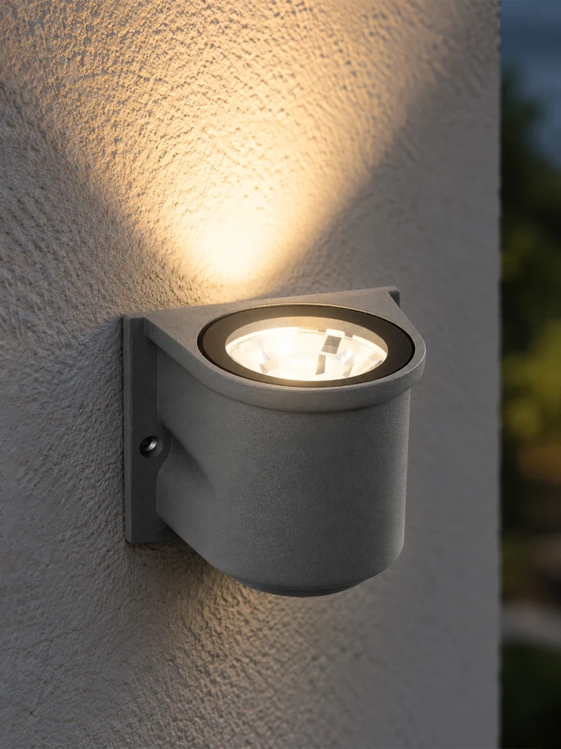 GLOBOSTAR® FLOODORA GLB-103-0030 Προβολέας Σποτ Wall Washer LED 3W 270lm 5° AC 220-240V Αδιάβροχο IP65 Θερμό Λευκό 2700K - Sanan SMD Chip - Γκρι Ανθρακί Ματ - Μ6.5 x Π5.5 x Υ5cm - 3 Χρόνια Εγγύηση