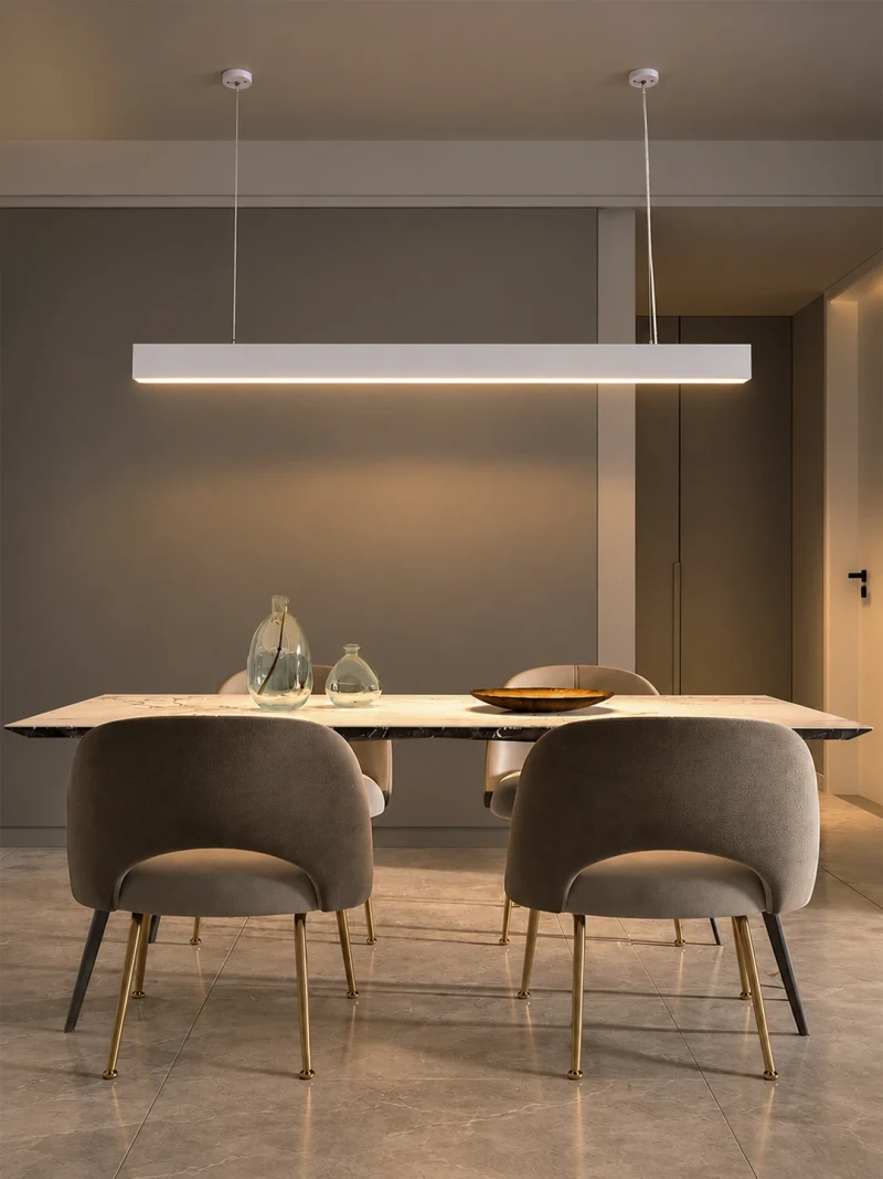 kelvo® ORION KLV-101-0363 Κρεμαστό Γραμμικό Φωτιστικό Οροφής LED 72W 7200lm 120° AC 220-240V IP20 Ρυθμιζόμενο Λευκό CCT με Χειριστήριο από 2700K έως 6000K Dimmable - Lumileds SMD Chip - Λευκό Ματ - Μ120 x Π5 x Υ7.5cm - 3 Χρόνια Εγγύηση