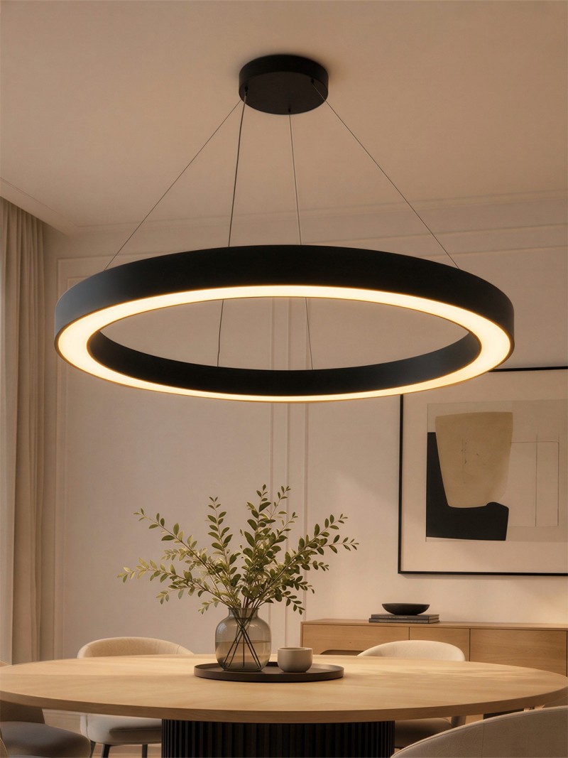 kelvo® RA KLV-101-0369 Κρεμαστό Φωτιστικό Οροφής LED 100W 10000lm 120° AC 220-240V IP20 Ρυθμιζόμενο Λευκό CCT με Χειριστήριο από 2700K έως 6000K Dimmable - Lumileds SMD Chip - Μαύρο Ματ - Μ120 x Π120 x Υ8cm - 3 Χρόνια Εγγύηση
