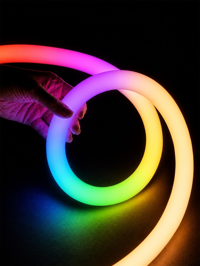 kelvo® AURAFLEX KLV-101-0511 Ταινία Neon Flex LED 14W/m 840lm/m 360° DC 24V Αδιάβροχο IP65 120 x SMD5054 Chip/m Πολύχρωμο RGB+WW Dimmable - Sanan SMD Chip - Μ1000 x Π3.3 x Υ3.3cm - Ρολό 10 Μέτρων - 6 Χρόνια Εγγύηση