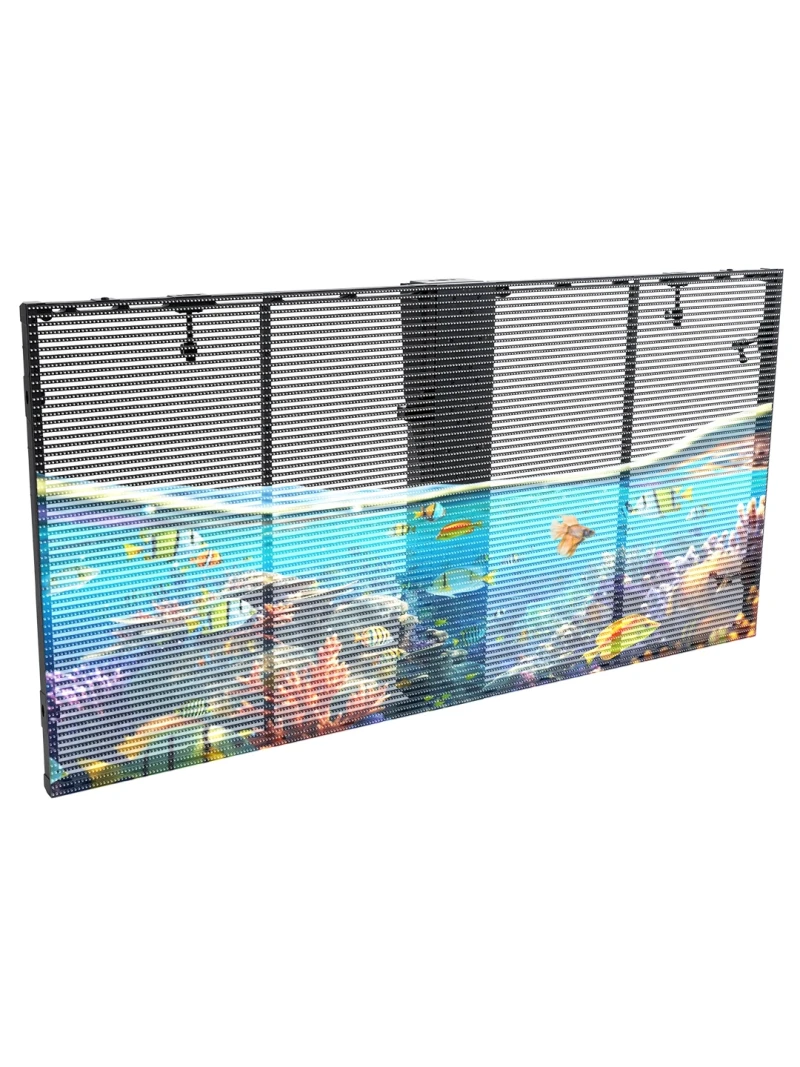 GLOBOSTAR® OPTILED 41005 Διάφανη Οθόνη Video Wall P3.91 Καμπίνα 100x50cm LED 110W 3840Hz 32768 Dots ≥4500cd/㎡ Nits AC 220-240V Εσωτερικού Χώρου IP31 Full Color S1/8 14Bits - Κάρτα NovaStar A5S-N - Nationstar SMD1921 & Yuanchi Driver - Μ100 x Π7.5 x Υ50cm 