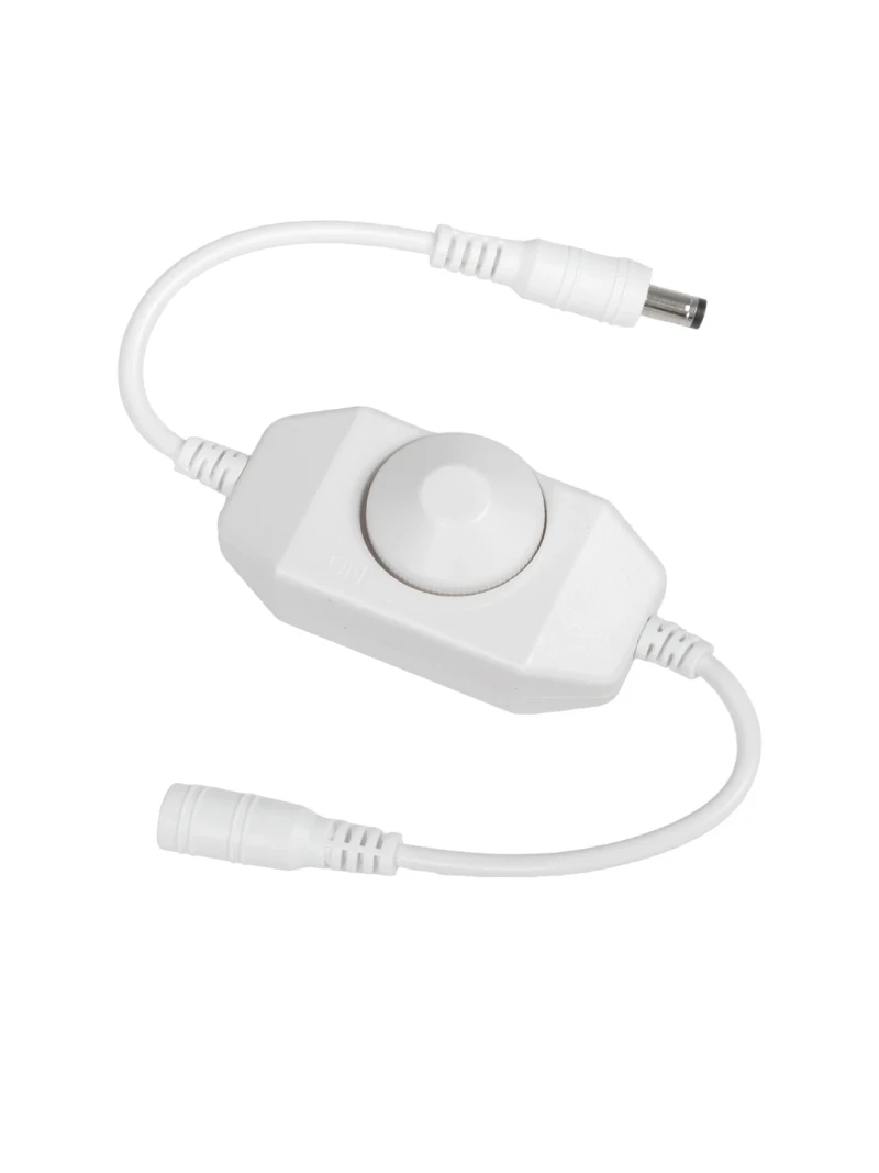 GLOBOSTAR® 73305 CORE Dimmer 1CH DC 12-24V 5A 120W Max IP20 - Rotary Dimming - Λευκό - M6.5xΠ3xΥ3.5cm - 2 Χρόνια Εγγύηση