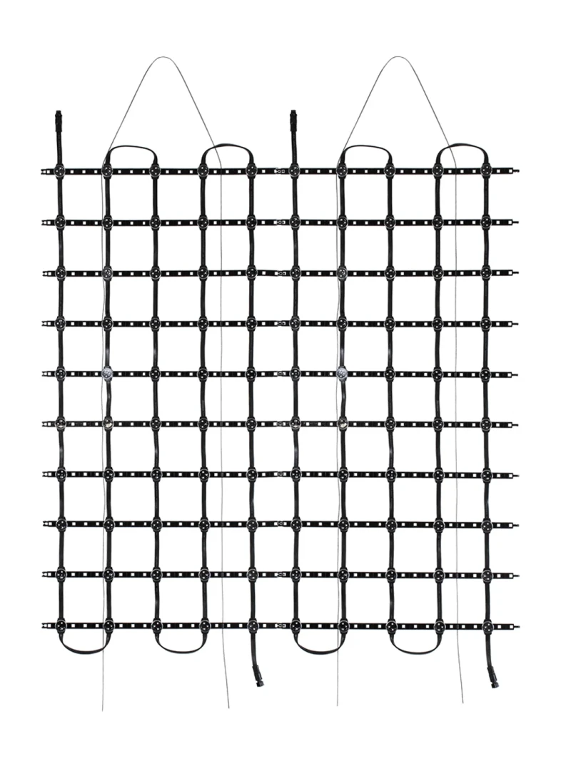 GloboStar® 90141 Digital Pixel Addressable Facade Soft Net Panel - Ψηφιακό Εύκαμπτο Δίχτυ Πάνελ Πρόσοψης Κτιρίων LED SMD 3535 75W/m2 100LED/m2 100PIXEL/m2 SPI/TTL Protocol IC UCS512B 4500lm/m2 120° DC 12V IP67 RGB - Μαύρο Σώμα - Μ100 x Π100 x Υ1.7cm