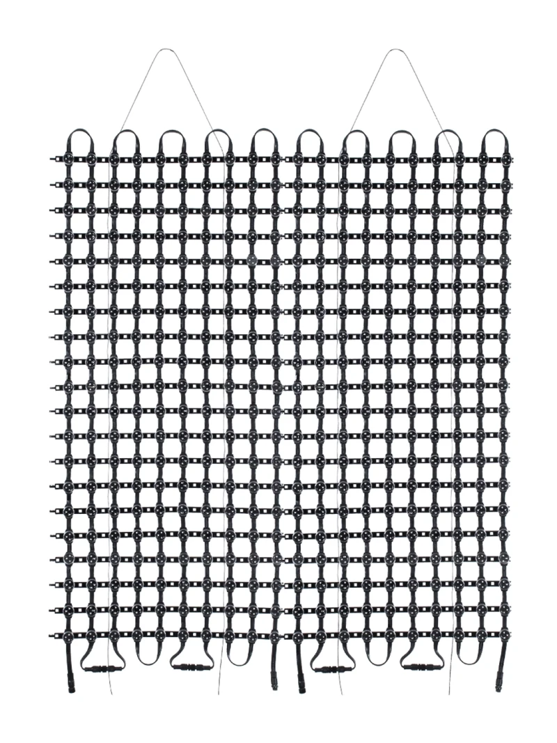 GloboStar® 90143 Digital Pixel Addressable Facade Soft Net Panel - Ψηφιακό Εύκαμπτο Δίχτυ Πάνελ Πρόσοψης Κτιρίων LED SMD 3535 300W/m2 400LED/m2 400PIXEL/m2 SPI/TTL Protocol IC UCS512B 18000lm/m2 120° DC 12V IP67 RGB - Μαύρο Σώμα - Μ100 x Π100 x Υ1.7cm