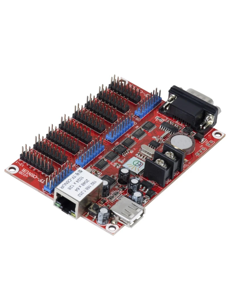 GloboStar® TF-C6NUR 90386 LED Receiving Card 8 x HUB75 - Κάρτα Καναλιών για Ψηφιακές Οθόνες LED Video Wall Single Color W2048 x H64 & W1024 x H128 - Double Color W1024 x H64 - W512 x H128 - Gigabit Network Linkable - DC 3.5~6V - IP20 Μ11.7 x Π7.8 x Υ1.6cm