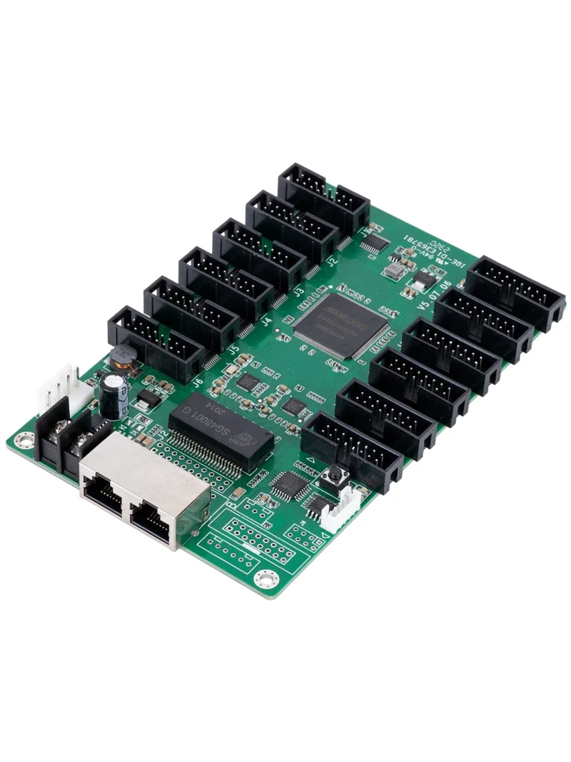 GloboStar® CARDULCO ZH-T12 90387 Professional LED Receiving Card 12 x HUB75 - Κάρτα Καναλιών για Ψηφιακές Οθόνες LED Video Wall - Loading Area W128 x H768 - Gray Level 65536 - Gigabit Network Linkable - DC 3.5~6V - IP20 Μ14.8 x Π9.6 x Υ1.7cm
